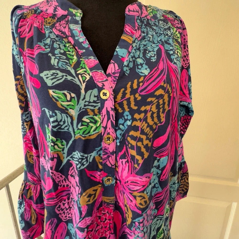 NWOT Lilly Pulitzer Sz M NWT Norris Dress Calypso Coast Aegean - Picture 5 of 9